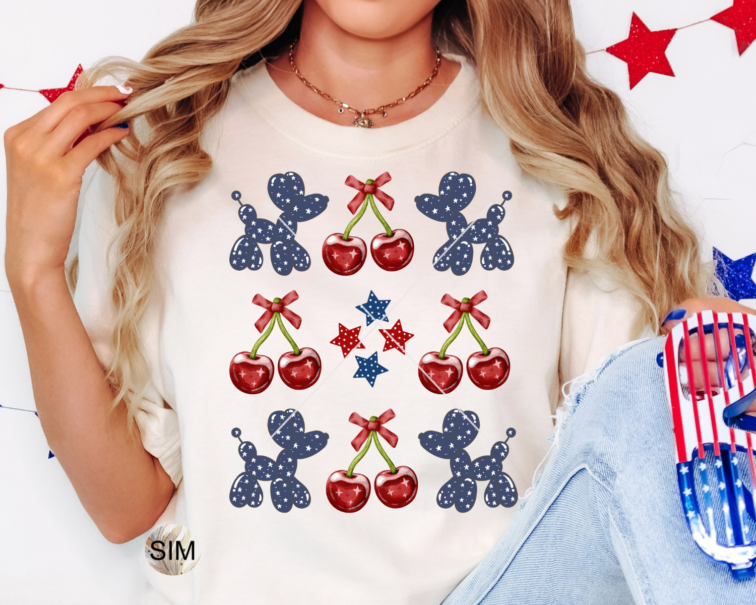 4th Of July PNG, Fourth Of July PNG, Balloon Dogs, Cherries, Coquette Bow, American Flag, 4th Of July Sublimation, UvDTF Design PnG Download