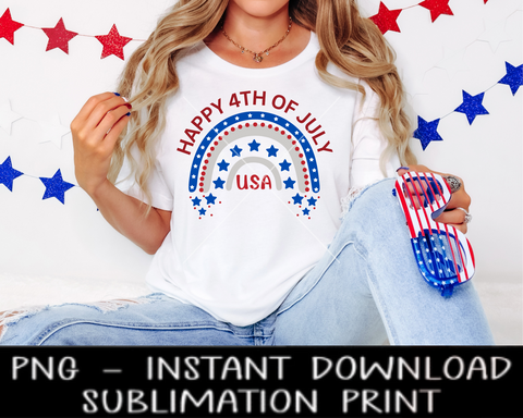 Happy 4th Of July PNG File, Fourth Of July PNG, 4th Of July Sublimation Digital Design, USA PnG for Sublimation Instant Download