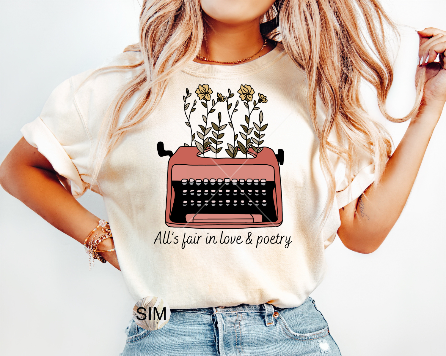 All's Fair In Love And Poetry PNG File, Typewriter PNG, Poetry Typewriter Png, Sublimation Digital PnG Download, UV DtF PnG