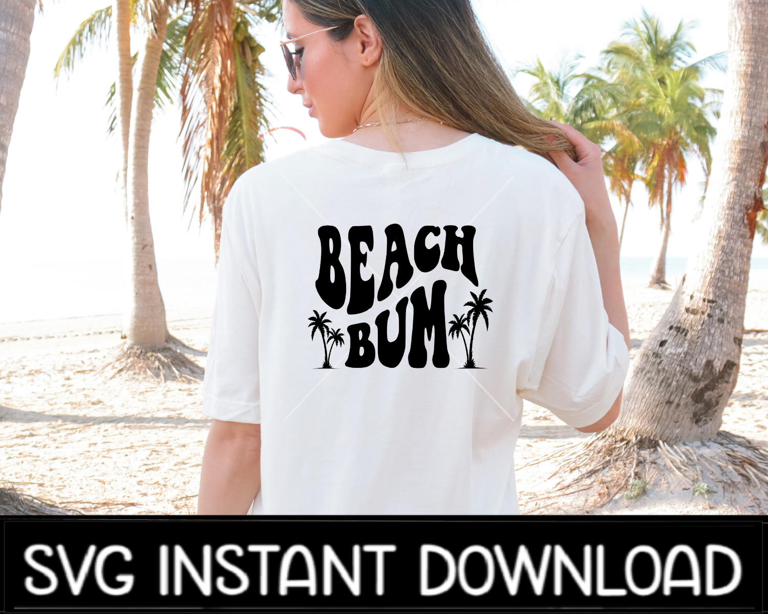 Beach Bum SVG, Summer SVG, Beach Bum Wavy Letters SvG Files Instant Download, Cricut Cut Files, Silhouette Cut Files, Download, Print