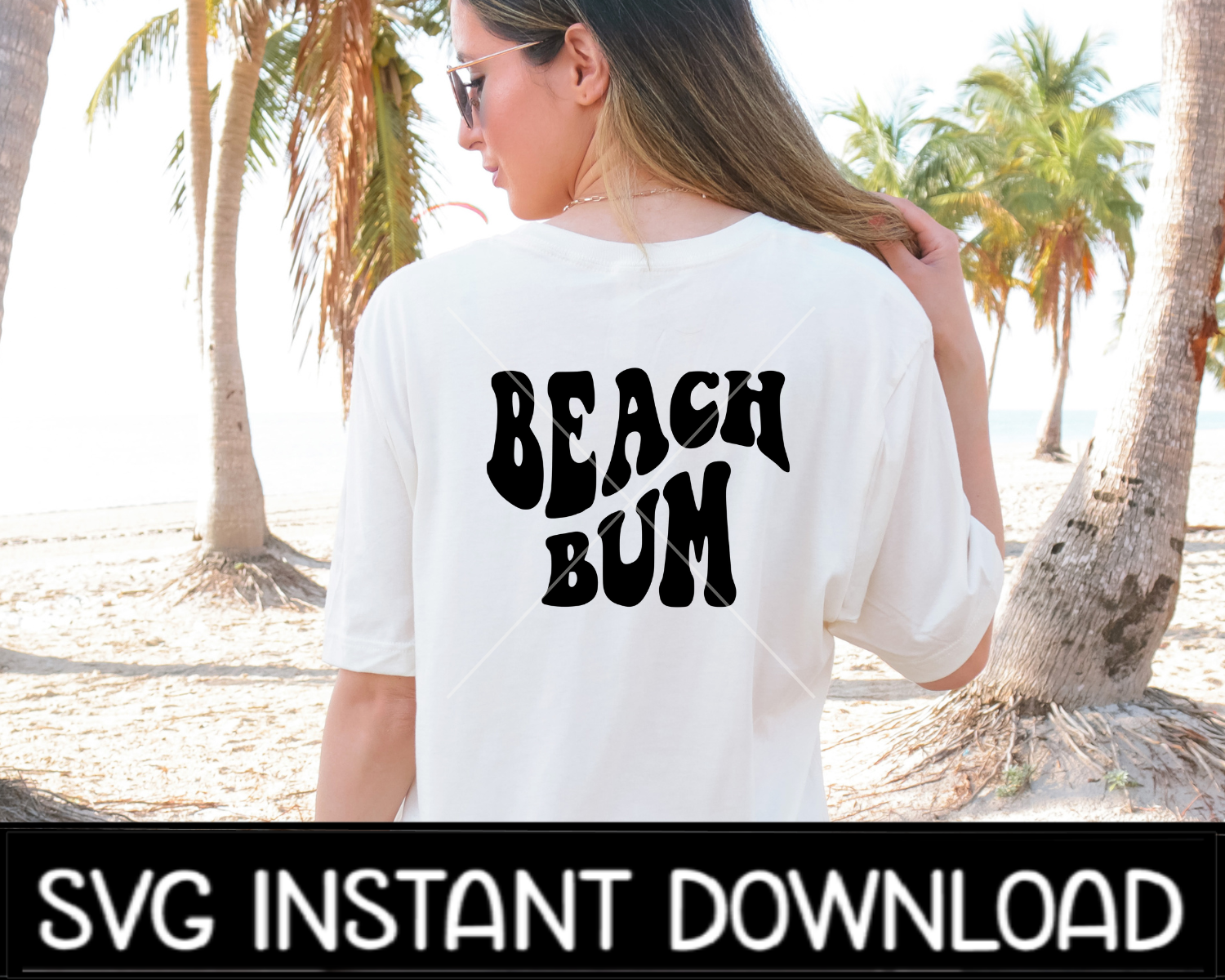 Beach Bum SVG, Summer SVG, Beach Bum Wavy Letters SvG Files Instant Download, Cricut Cut Files, Silhouette Cut Files, Download, Print