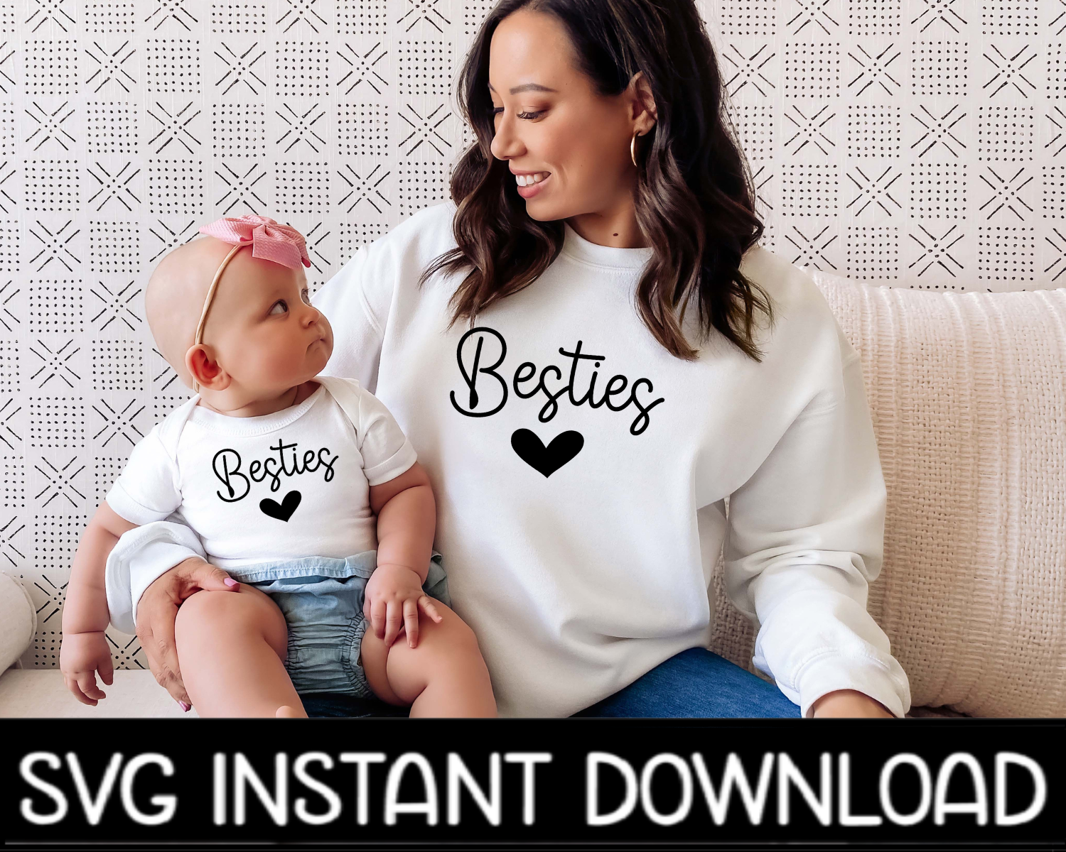 Besties SVG, Mom And Child Matching Tee SvG, Instant Download, Cricut Cut Files, Silhouette Cut Files