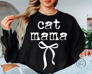 Cat Mama SVG, Cat Mama PNG, Mother's Day SvG, Distressed Cat Mama Coquette Bow SVG Instant Download, Cricut Cut File, Silhouette Cut File