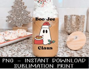 Christmas PNG, Boo Jee Claus UV DtF File, Christmas Ghost PNG Digital Design, Sublimation PnG, Instant Download Water Slide, Waterslide