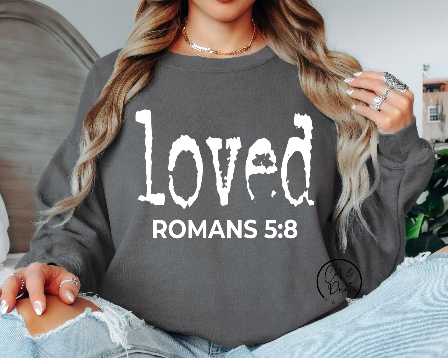 Christian SVG, Png, Bible Verse SvG, Faith SVG, Png, Loved Distressed Verse SVG Instant Download, Cricut Cut File, Silhouette Cut File