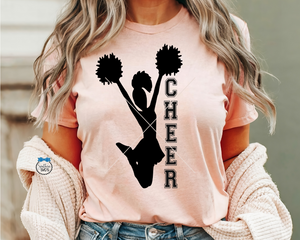 Cheer SVG, Cheer PNG, Tee Shirt SvG File, Cheerleader SvG, Instant Download, Cricut Cut File, Silhouette Cut File, UvDtF Download