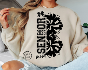 Cheer Senior Mom 2025 SVG, Cheer Senior PNG, Cheer Poms SvG, Cheerleader Cutout Png, Instant Download, Cricut Cut Files, Silhouette Cut File