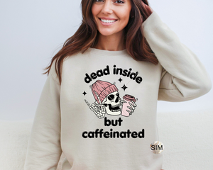 Dead Inside But Caffeinated PNG File, Iced Coffee PNG, Iced Coffee Png, Sublimation Digital PnG Download, UV DtF PnG