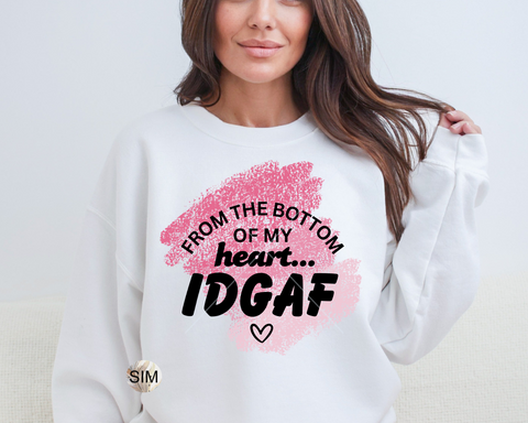 From The Bottom Of My Heart IDGAF PNG File, Tumble Iced Coffee Coquette Bow PnG Sublimation Digital PnG Download, UV DtF
