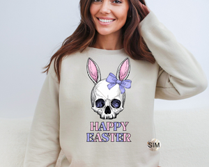 Happy Easter PNG File, Happy Easter Coquette Bow Skull PNG, Easter PnG, Sublimation Digital PnG Download, UV DtF PnG