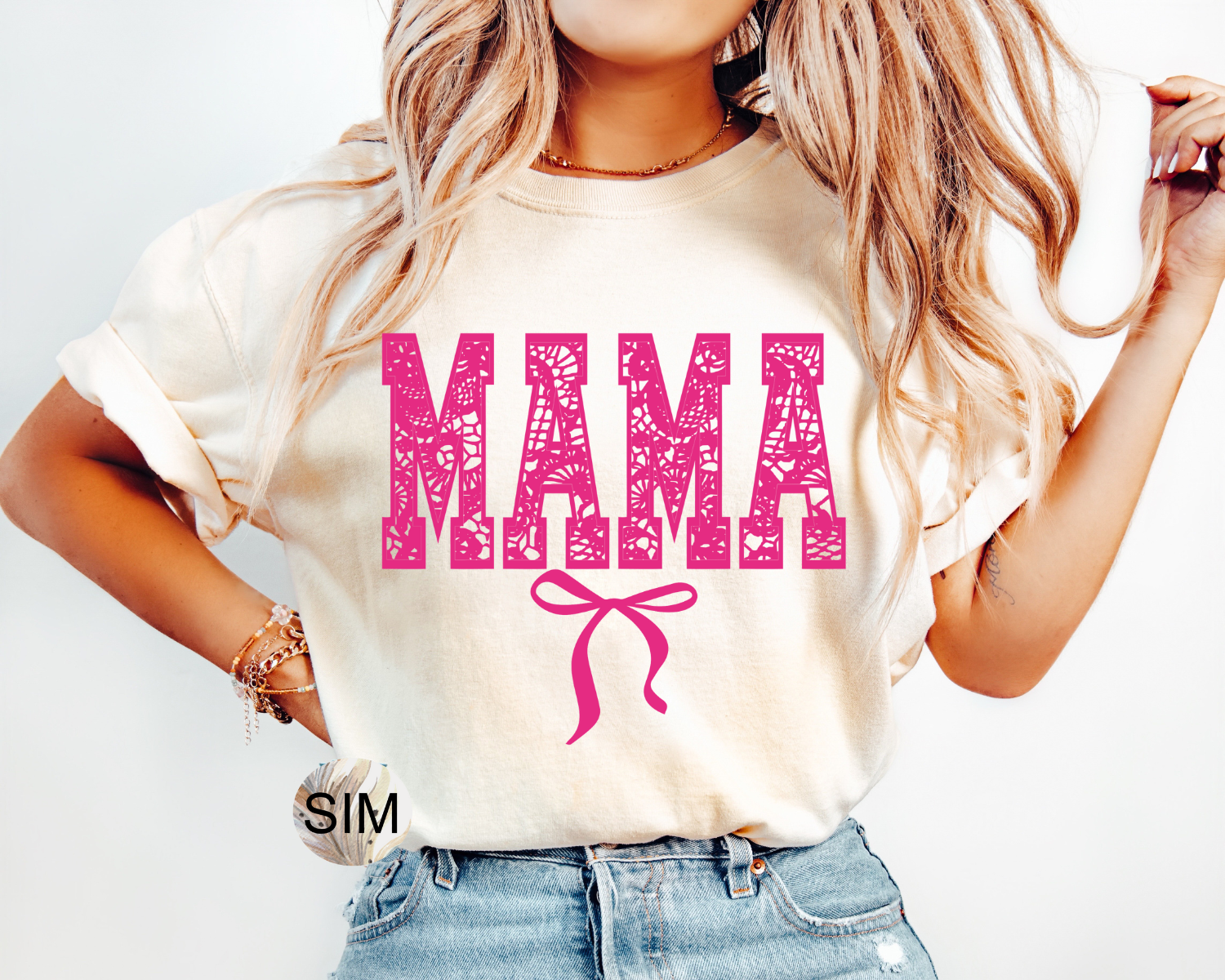 Mama Lace Bow Png, Pink Lace Coquette Bow PNG, Transparent Lace Coquette Bow PNG, Coquette Bow PnG, Sublimation Digital PnG Download UV DtF