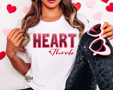 Valentine's Day Sequin PnG, Heart Throb Valentine's Day Sublimation Digital Design, Valentine's Faux Glitter PNG Sublimation, Instant Download, UV DTF