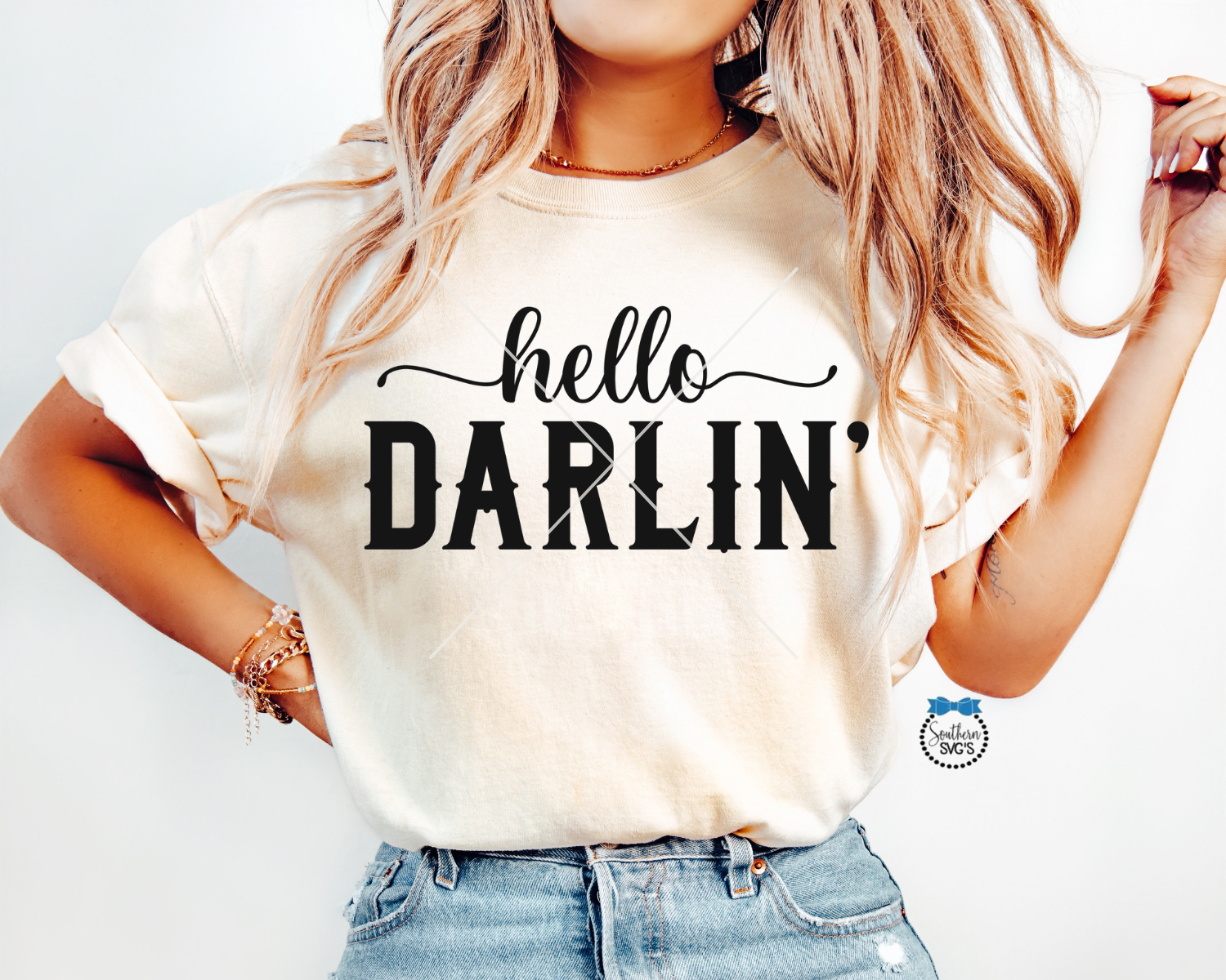 Hello Darlin' SVG, Hello Darlin' PnG, Inspirational SvG Instant Download, Cricut Cut Files, Silhouette Cut File, UvDtF File