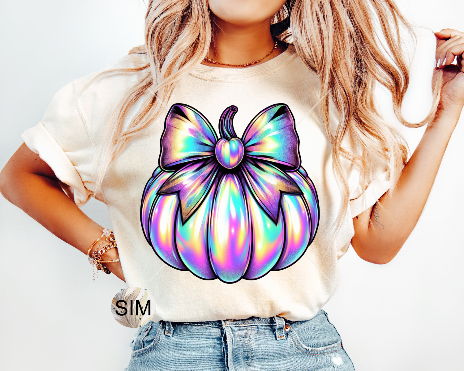 Iridescent Pumpkin PNG File, Halloween Disco Pumpkin With Bow PNG, Faux Shiny Pumpkin With Coquette Bow Png, Sublimation PnG Download, UVDtF