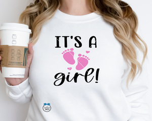 It's A Girl SVG, It's A Girl PNG File, DtF File, UvDtF File Instant Download, Cricut Cut File, Silhouette Cut File, Download, Print