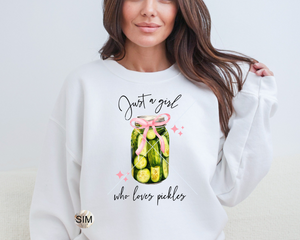 Pickle PNG File, Just A Girl Who Loves Pickles PNG, Pickle Coquette Bow PnG Sublimation Digital PnG Download, UV DtF PnG