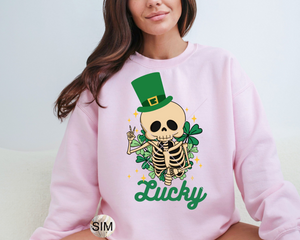 St Patrick's Day PNG File, Lucky Shamrock PNG, Skeleton Shamrock Png, Sublimation Digital PnG Download, UV DtF PnG