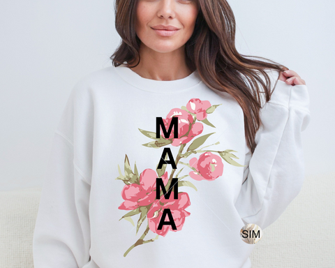 Mama PNG File, Mother's Day PnG, Mama Bright Floral Vertical PNG, Mother's Day Iced Coffee Cup Png, Digital PnG Download, UV DtF PnG