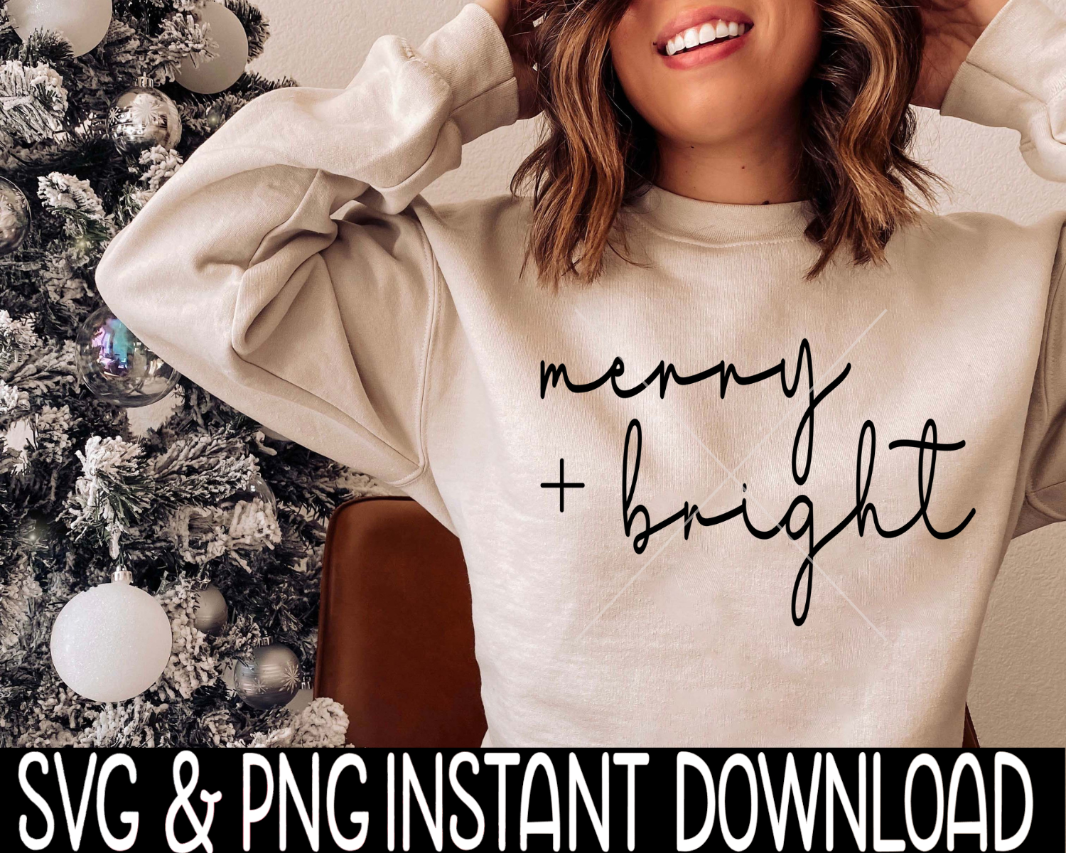 Merry And Bright SVG, Merry And Bright PNG, Christmas Tee Shirt SvG Instant Download, Cricut Cut File, Silhouette Cut File, Christmas UV DtF
