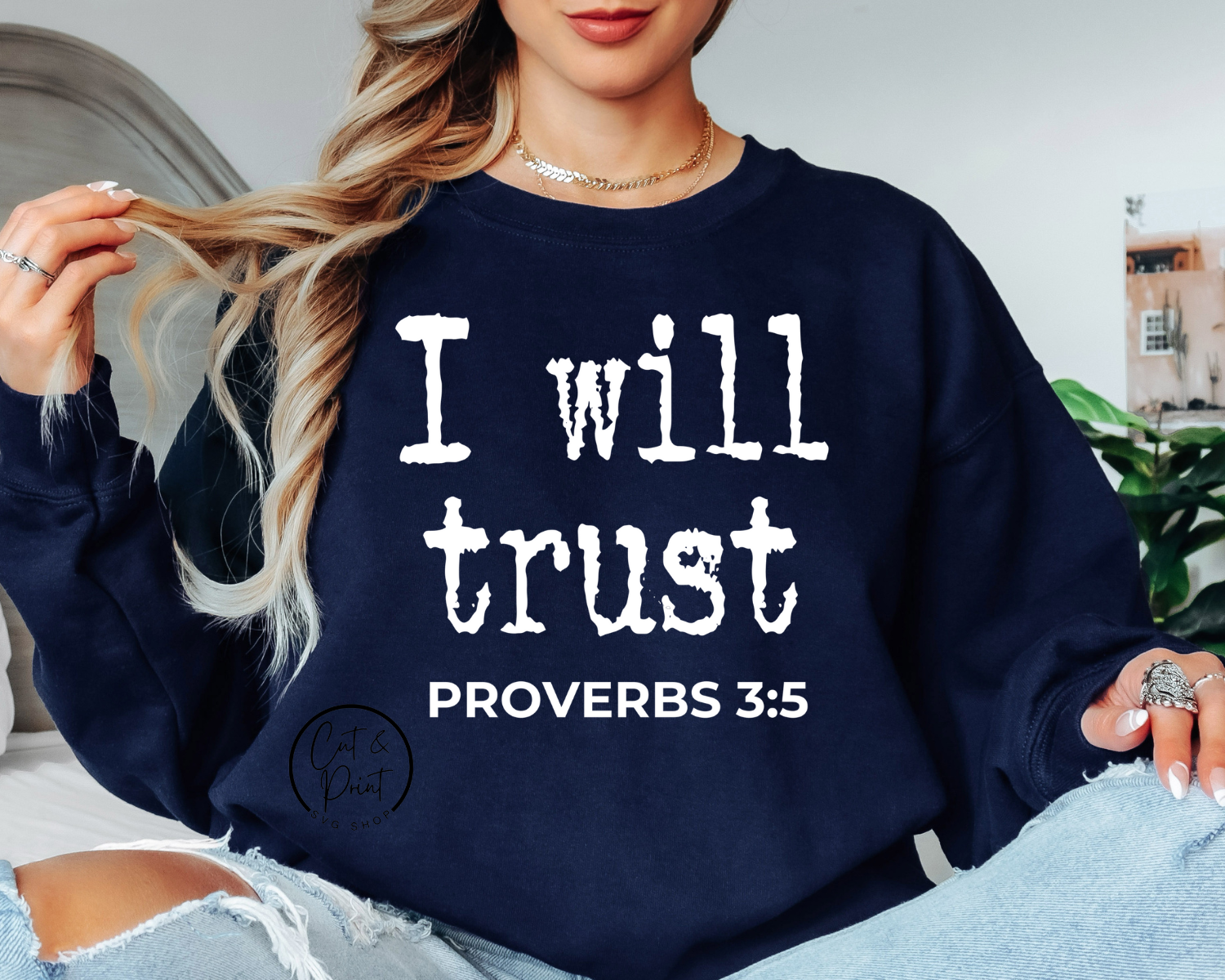 Christian SVG, Png, Bible Verse SvG, Faith SVG, Png, I Will Trust Distressed SVG Instant Download, Cricut Cut File, Silhouette Cut File
