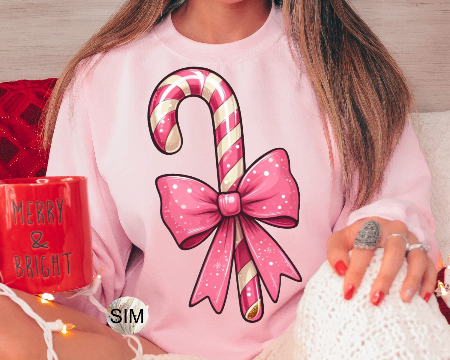 Glitter Candy Canes PNG File, Faux Pink Glitter Candy Canes Sublimation Design, Christmas Digital Design, UvDtF Sublimation Instant Download
