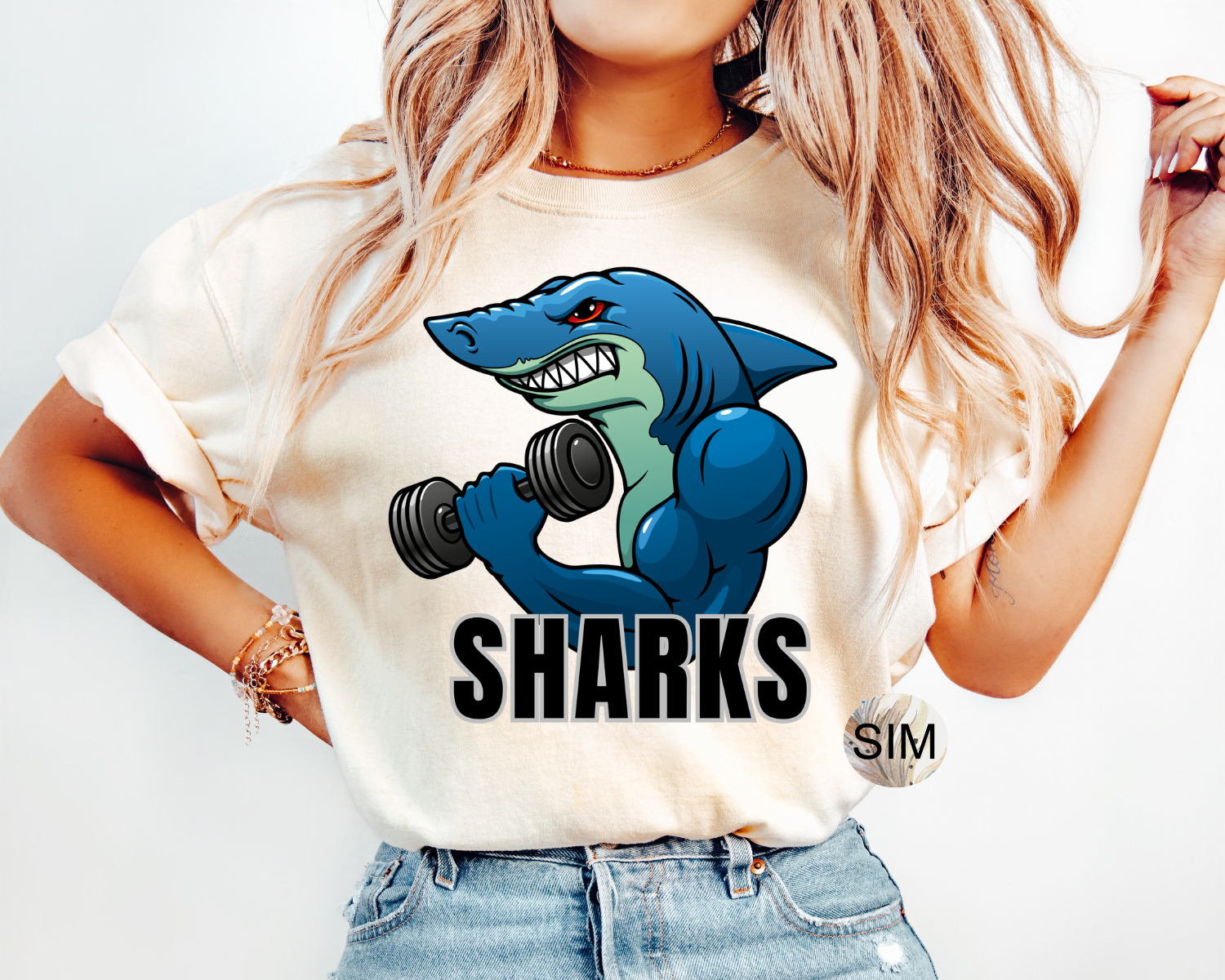 Sharks Football PNG File, Sharks Mascot PNG, Cheer Mascot PNG, Sublimation Digital Design, PnG for Sublimation Instant Download, UVDtF