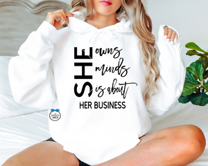 She Owns Minds Is About Her Business SVG, She PnG, Inspirational SVG, Instant Download, Cricut Cut Files, Silhouette Cut File, Print