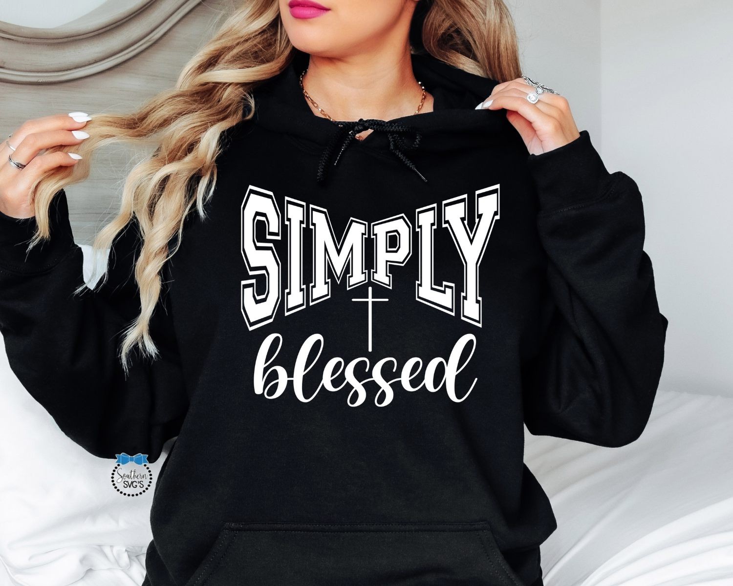 Simply Blessed SVG, Simply Blessed PNG, Dtf Digital PnG, Black PnG Included, SVG, Instant Download, Cricut Cut Files, Silhouette Cut File