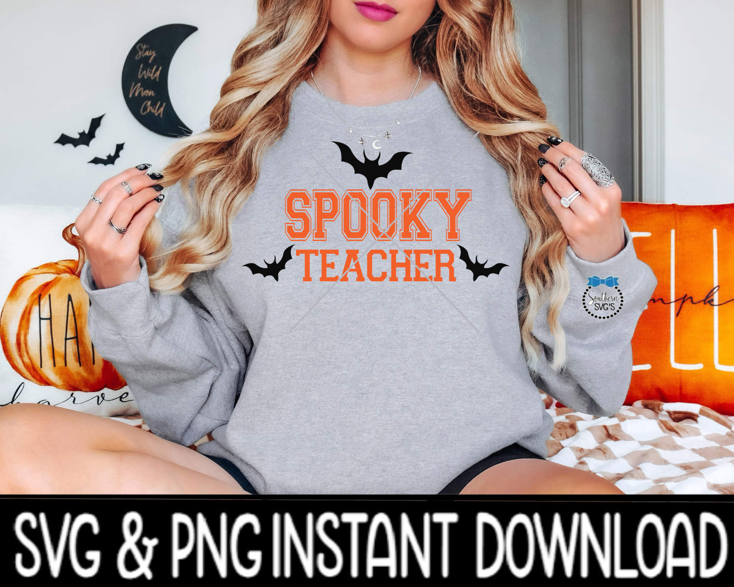 Spooky Teacher SVG, Spooky Teacher Halloween SVG, Halloween SVG, Spooky PNG Instant Download, Cricut Cut File, Silhouette Cut Files, Download, Print