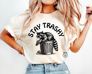 Racoon PNG File, Stay Trashy PNG, Cute Racoon Png, Sublimation Digital PnG Download, UV DtF PnG