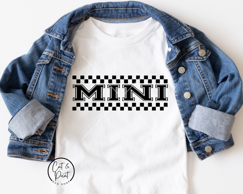 Mini SVG, Mini PNG, Children's T-Shirt SvG, Kids Png, Mini Checkered Frame SVG Instant Download, DfF, Cricut Cut File, Silhouette Cut File