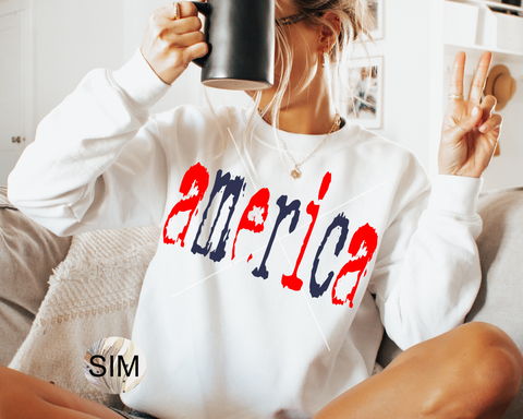 4th Of July PNG, America Distressed Typewriter Letters PNG, Grunge Typewriter Letter Sublimation Digital Design PNG Instant Download