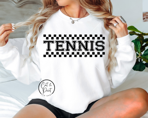 Tennis SVG, Tennis PNG, Tennis Checkered Frame Shirt SvG, Tennis Shirt PNG, Instant Download, Cricut Cut File, Silhouette Cut File, Uv Dtf
