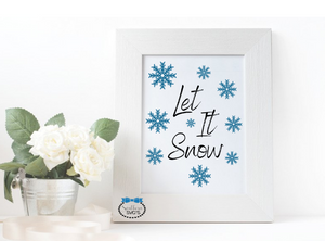 Let It Snow Winter Wall Art, Printable Holiday Wall Art, Instant Printable 8.5" x 11" Print From Home, Instant PNG Digital Download