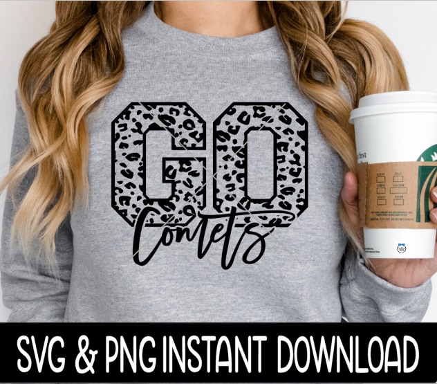 Cheer Mascot SVG, Cheer Mascot Go Comets SvG, School Mascot Cheetah SVG, Instant Download, Cricut Cut File, Silhouette Cut File, Print