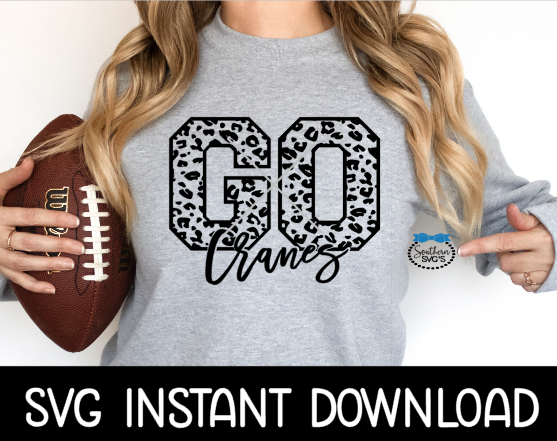 Cheer Cranes SVG, Cheer Mascot PNG, Go Cranes SvG, School Mascot Cheetah SVG, Instant Download, Cricut Cut File, Silhouette Cut File Print
