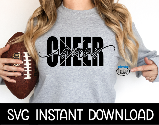 Ravens Cheer SVG, Cheerleader SVG, Cheerleader Tee SvG, Cheer Leader SVG, Instant Download, Cricut Cut Files, Silhouette Cut Files, Print
