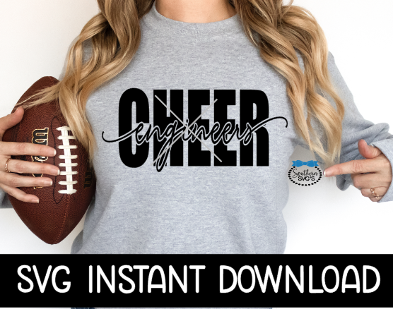 Cheer Mascot SVG, Cheer Mascot Tee SVG, Tee Shirt SvG, Engineers Cheer Mascot SVG, Instant Download, Cricut Cut File, Silhouette Cut File, Print