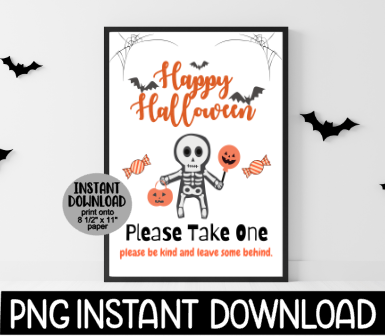 Trick Or Treat Sign PNG, Happy Halloween Sign PNG, Printable Halloween Trick Or Treat Sign, Halloween Decor, Instant PNG Digital Download