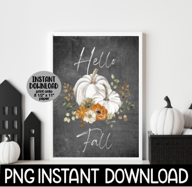 Hello Fall Sign PNG, Hello Fall Farmhouse Sign PNG, Printable Fall Sign, Fall Decor, Instant PNG Digital Download