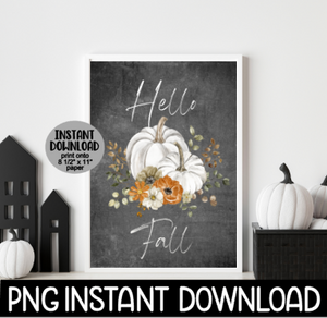 Hello Fall Sign PNG, Hello Fall Farmhouse Sign PNG, Printable Fall Sign, Fall Decor, Instant PNG Digital Download
