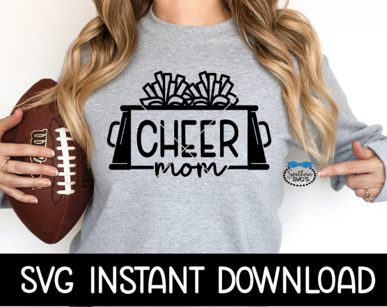 Cheer Mom SVG, Cheer Mom Pom Pom SVG, Megaphone SvG, Cheer Mom SVG, Instant Download, Cricut Cut Files, Silhouette Cut Files, Print