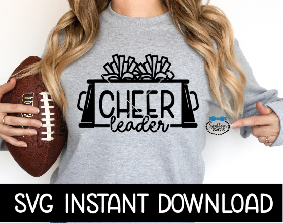 Cheerleader SVG, Cheer Leader Pom Pom SVG, Megaphone SvG, Cheer Mom SVG, Instant Download, Cricut Cut Files, Silhouette Cut Files, Print