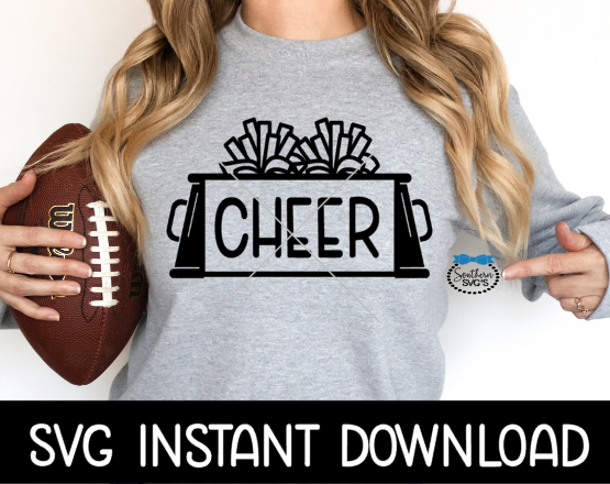 Cheerleader SVG, Cheer Leader Pom Pom SVG, Megaphone SvG, Cheer Mom SVG, Instant Download, Cricut Cut Files, Silhouette Cut Files, Print