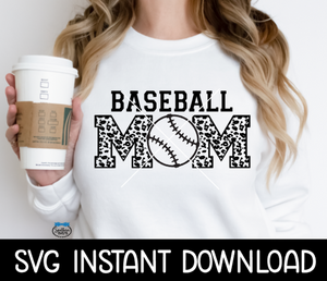 Baseball Mom SVG, Baseball Mom Cheetah SVG, Mom SVG, Mom PnG Instant Download, Cricut Cut File, Silhouette Cut File, Download, Sublimation Print