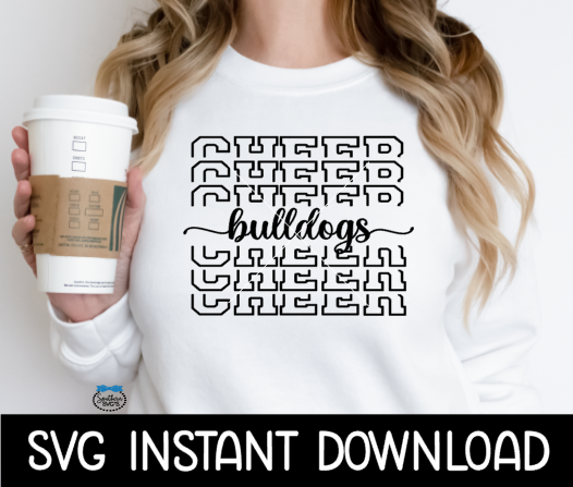 Cheer Mascot SVG, Cheer Mascot PNG, Bulldogs SvG, School Mascot Cheetah SVG, Instant Download, Cricut Cut File, Silhouette Cut File Print