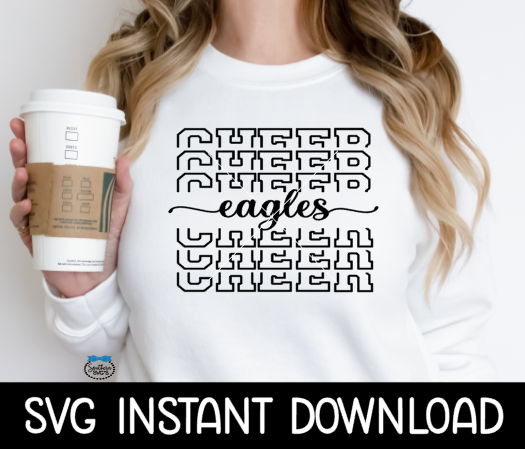 Cheer Mascot SVG, Cheer Mascot PNG, Eagles SvG, School Mascot Cheetah SVG, Instant Download, Cricut Cut File, Silhouette Cut File Print
