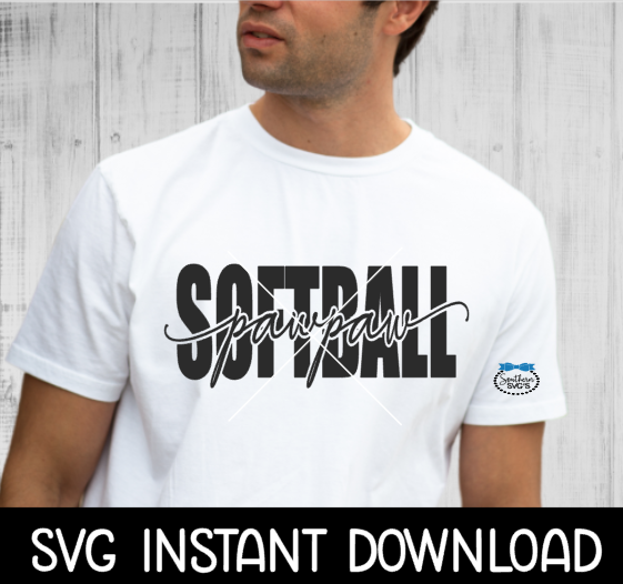 Softball Pawpaw SVG, Softball Pawpaw Tee Shirt SvG, Softball SVG, Instant Download, Cricut Cut Files, Silhouette Cut Files, Print
