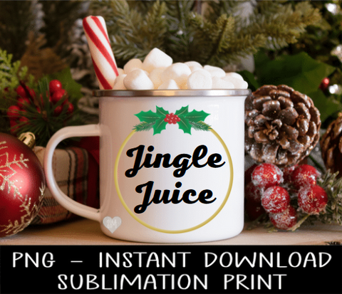 Christmas PNG, Jingle Juice Christmas Mug PNG Digital Design, Sublimation PnG, Instant Download Water Slide, Waterslide Decal