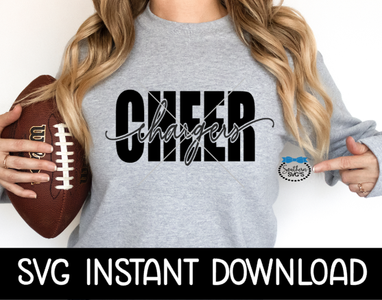 Charger Cheer SVG, Cheerleader SVG, Tote Bag SvG, Cheer Leader SVG, Instant Download, Cricut Cut Files, Silhouette Cut Files, Print